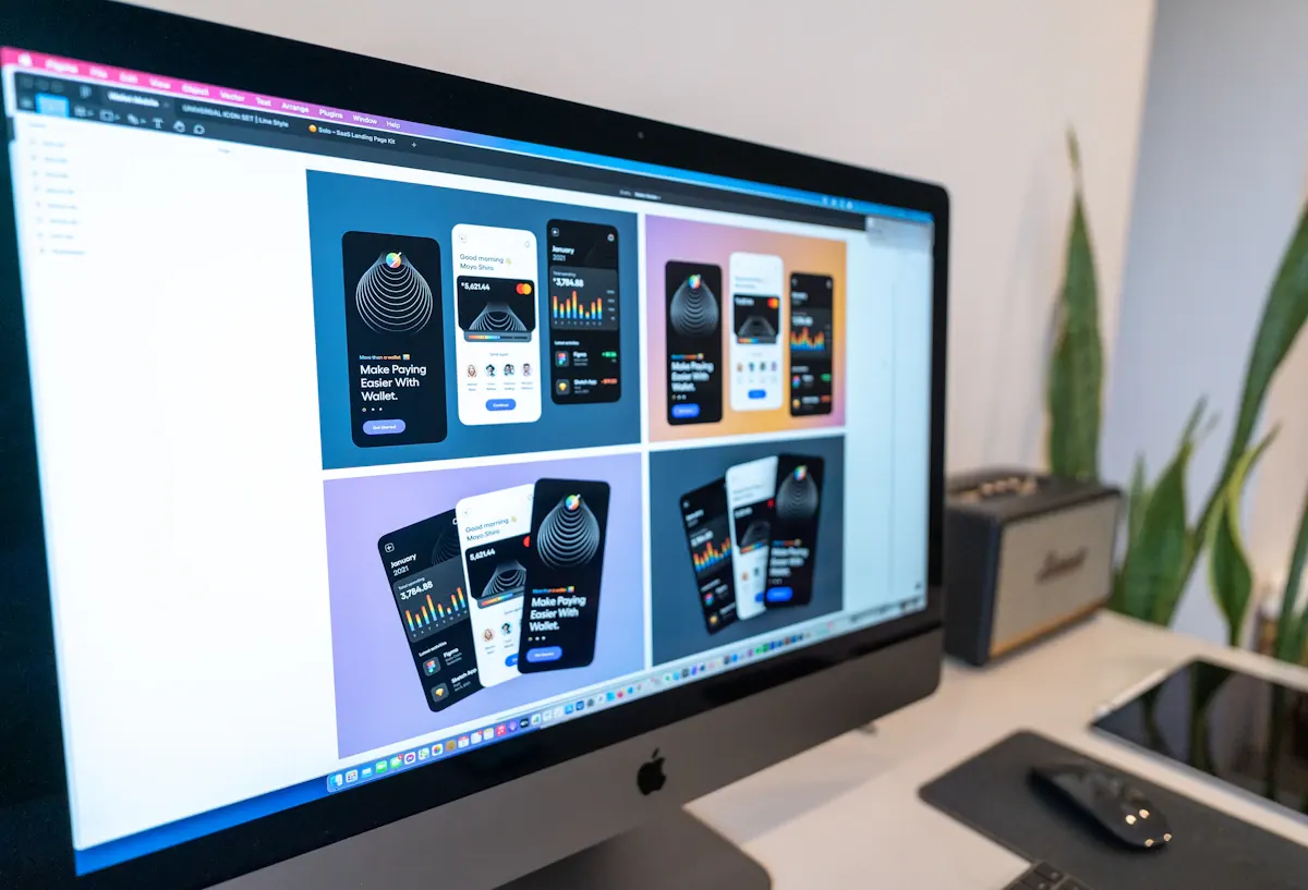 Équipe design examinant des écrans et composants UI