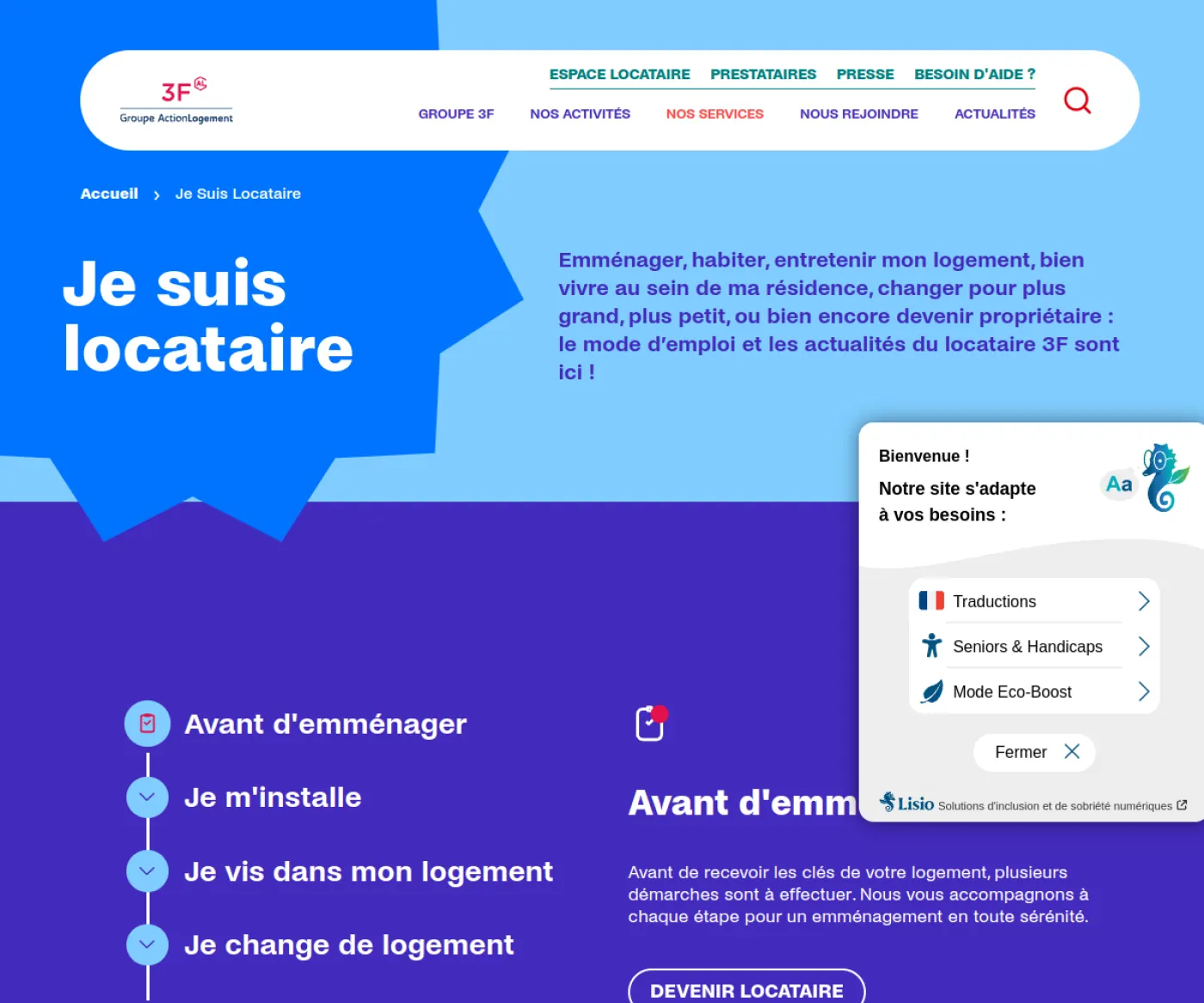 Portail locataire LUMEN Groupe 3F